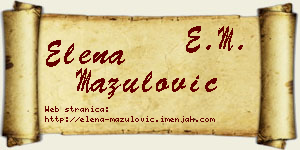 Elena Mazulović vizit kartica